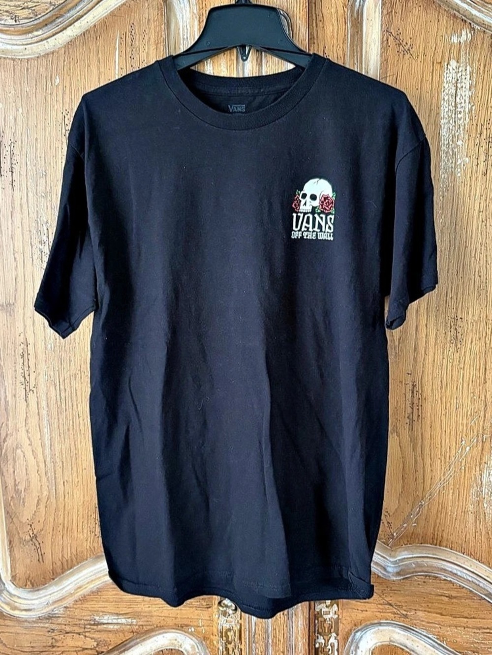 • Vans Off The Wall Skull & Roses Graphic Tee Black Size Large